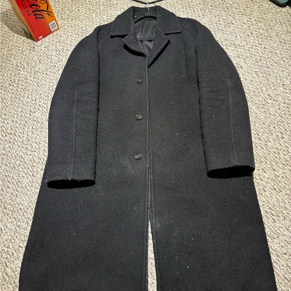 Allsaints Boucle Finish Wool Overcoat